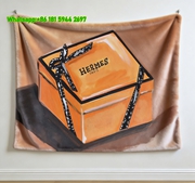 Hermès Orange Gift Box Flannel Throw Blanket IMG_5491